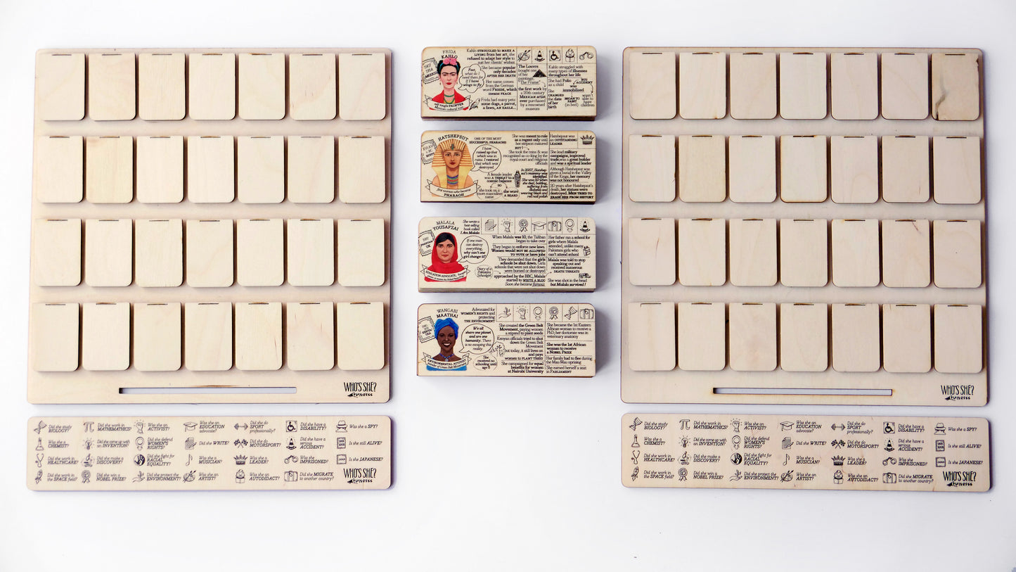WHO'S SHE? wooden game | ES, IT, PL