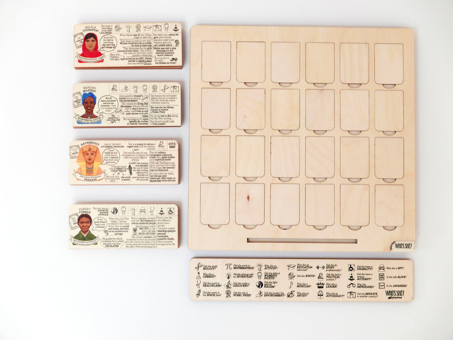 ๐  WHO'S SHE? wooden modular game