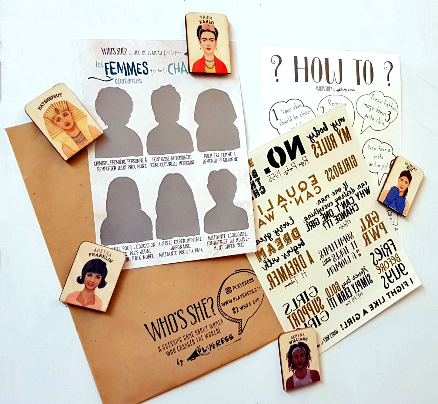 ¿QUIEN ES ELLA? imán de madera