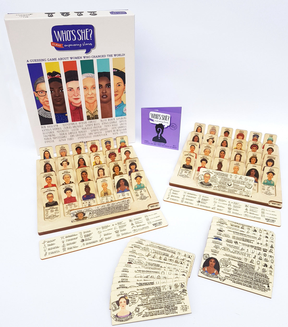 🟣 WHO'S SHE? wooden modular game – Playeress